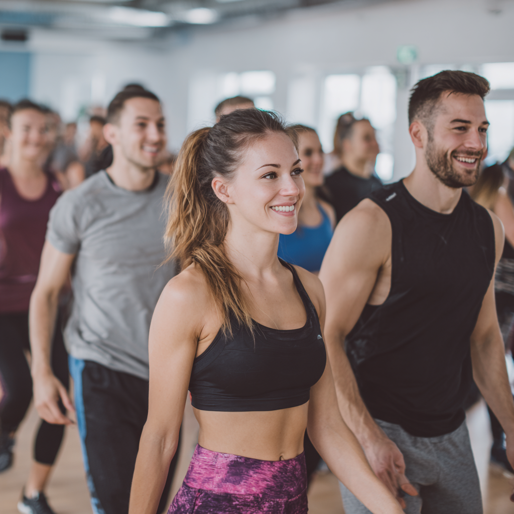 Boldog magyar emberek különböző életkorokban, egészségesek és aktívak, edzés után mosolyognak